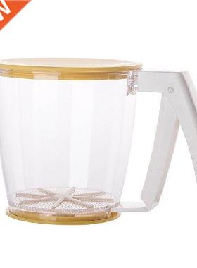Handheld Press Cup Flour Sieve With Lid Flour Sifter Baking