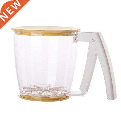 Handheld Press Cup Flour Sieve With Lid Flour Sifter Baking