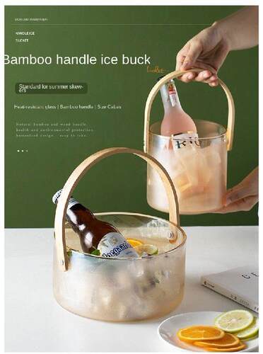 Good-looking Ice Bucket Glass Grid Red Wine Barrel Fruit