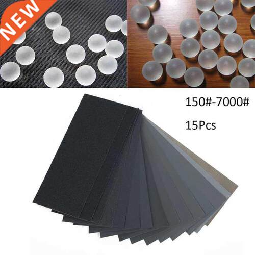 New 15Pcs Sand Paper Sheets Silicon Carbide Home Coarse 150-