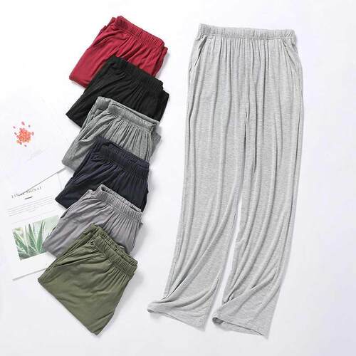 Men's Modal Sleeping Pants Solid Sleep Trousers Mens Paj