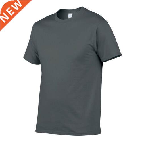 Solid Color T Shirt Mens Black And White 100% cotton T-shirt