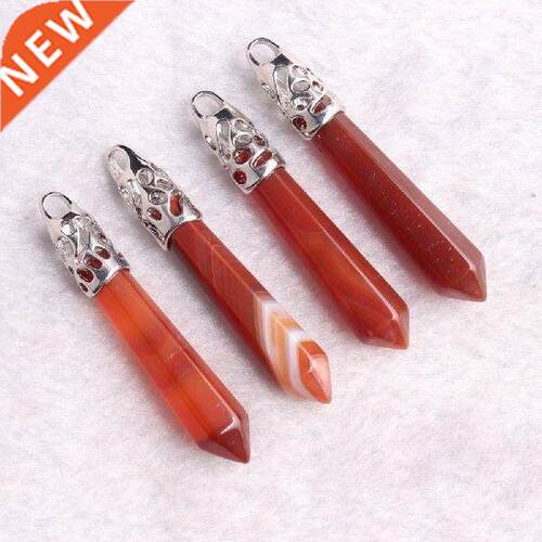 5/10pcs Mixed Carnelian Crystal Pendants Natural Stone Red
