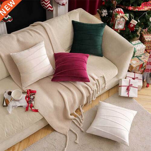 Inyahome Velvet Throw Pillow Cover Soft Solid Decorative Squ
