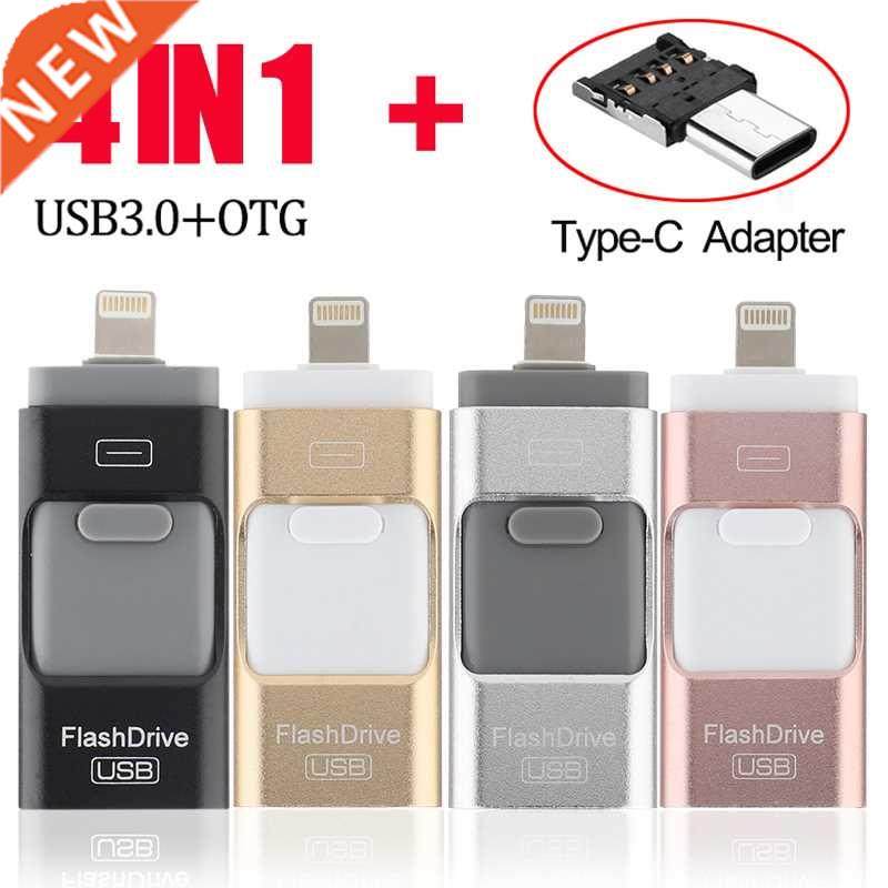 4 in1 128GB 64GB 2GB 16GB 8GB Metal USB .0 OTG iFlash Driv