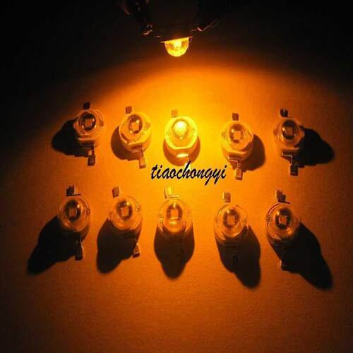 200pcs 3W 3Watt Yellow 590-595nm 700mA 3.2-3.6V LED High Pow