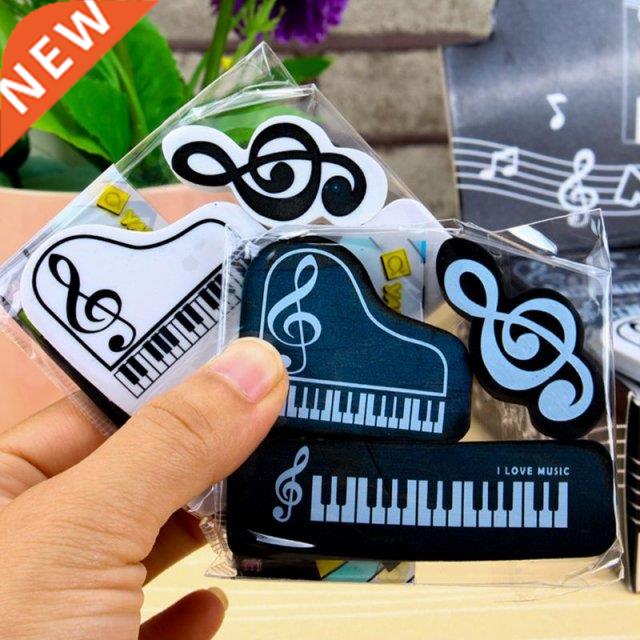 3pcs/set Musical Piano Notes Rubber Pencil Eraser School Stu