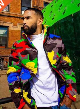 2020 Plus Size Camouflage Winter Jacket Men Warm Turtleneck