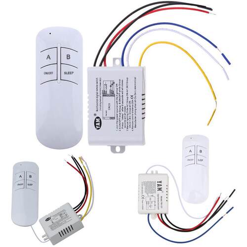 Wireless ON/OFF 1/2/3 Ways 220V Lamp Remote Control Switch R