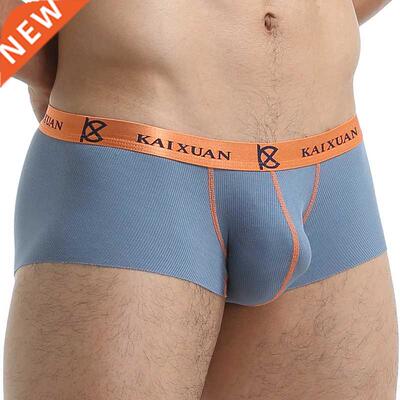 Seamless Men Boxers Luxury Silk Spandex 3D Crotch Boxer Nylo