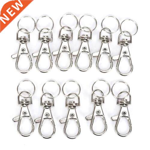 10pcs/lot Silver Metal Auto Key Chain Ring Swivel Lobster Cl