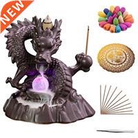 Handmade Dragon Backflow Waterfall Incense Burner Ceramic