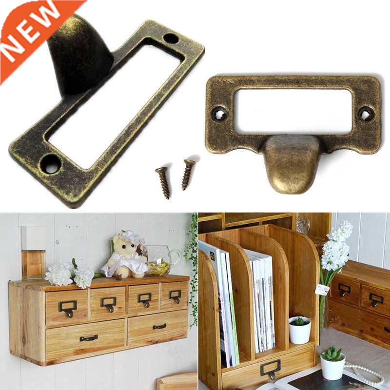 6pcs File Name Card Handle Cabinet Handles Label Hold Antiqu