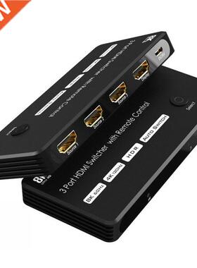 3-port HDMI-compatible Switcher 8K 60Hz 3-in-1-out One-key s