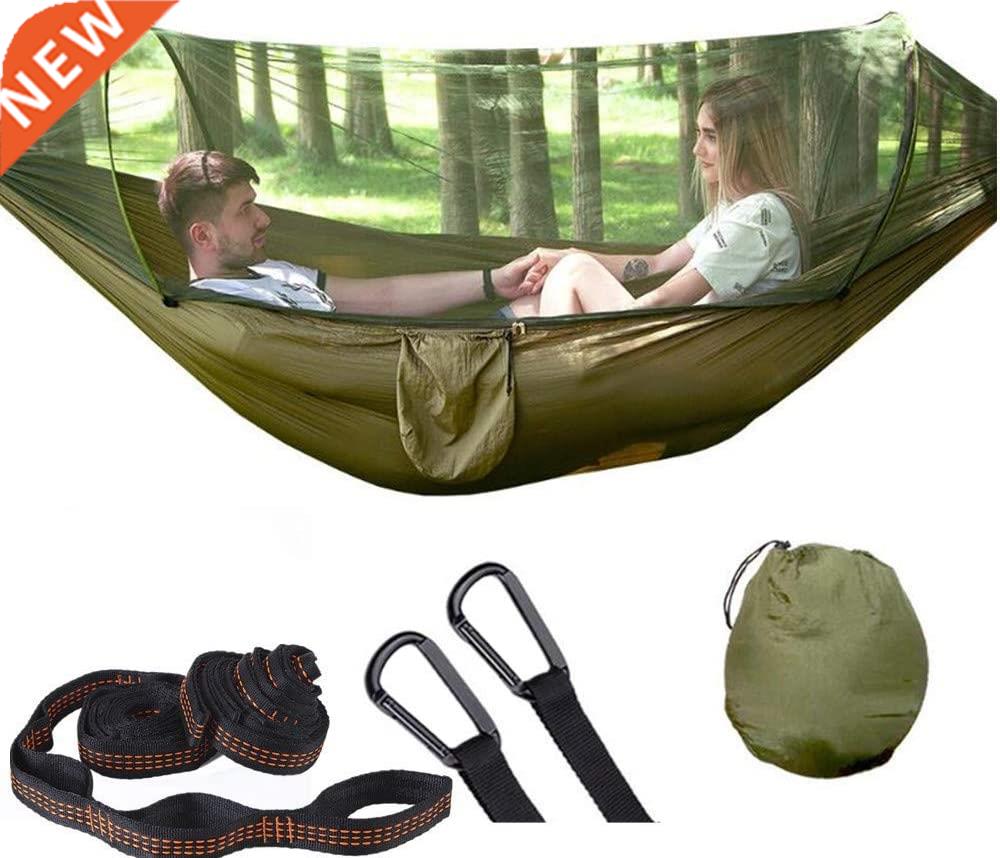 Camping Hammock with Mosquito Net Pop-Up Light Portable Outd