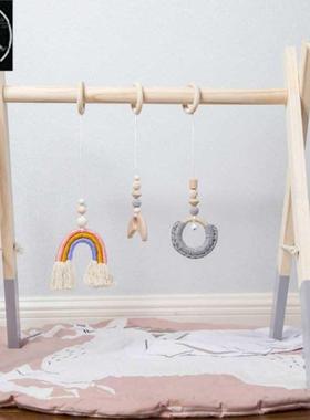 1Set Nordic Cartoon Baby Wooden Gym Fitness Frame Rack