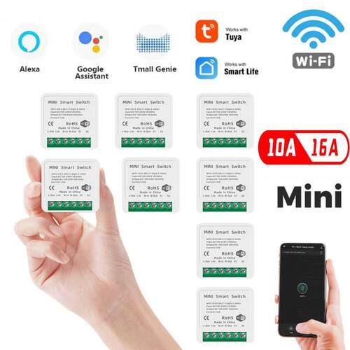 16A Tuya Mini WiFi Switch Module Smart Life Remote Voice