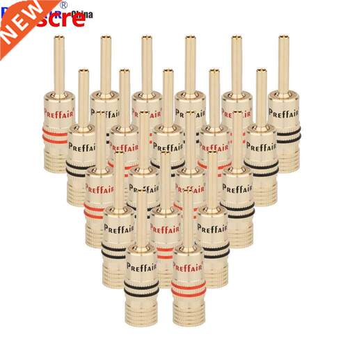 Preffair BA1469 8PCS HIFI Speaker Cable wire Plug Gold Plate