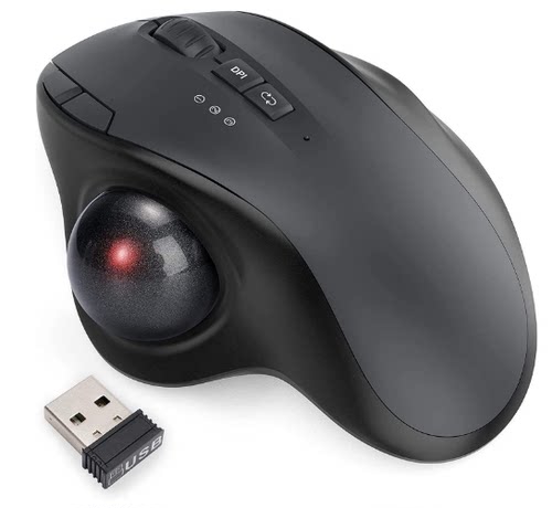 Jelly Comb RGB Wireless Trackball Mouse Bluetooth +2.4G Rech