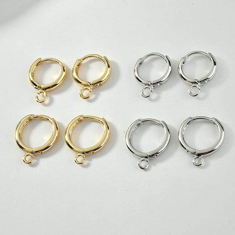 10PCS 14MM 14k Gold Color plated Round Earring Clasps Hooks