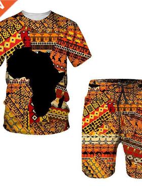 African Print Women's/Men's T-shirts Sets Africa Dashiki Men