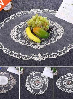 Retro Handade Crochet Lace Table Placeats Ebroidered Tea