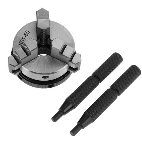K01-50 50 Lathe Chuck 3 Jaws Woodworking Hand Chuck with