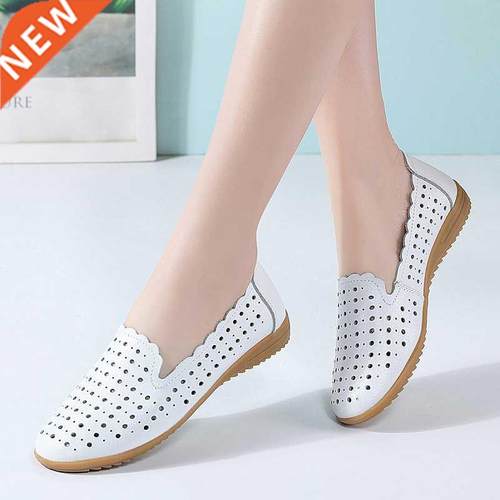 Summer Women Fashion Casual Shoes Leather Slip-on Flats Loaf
