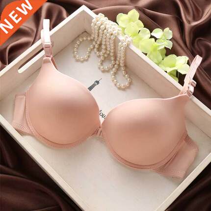 Solid color brief front button bra adjustable sexy bra small