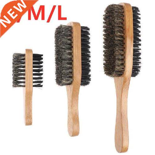 2021 Fashion Men Boar Bristle Hair Brush Natural Wooden