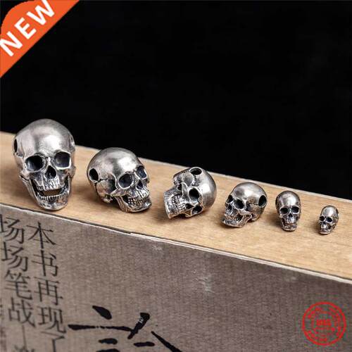 MKENDN 100% 925 Sterling Silver Punk Rock Skull Pendant For