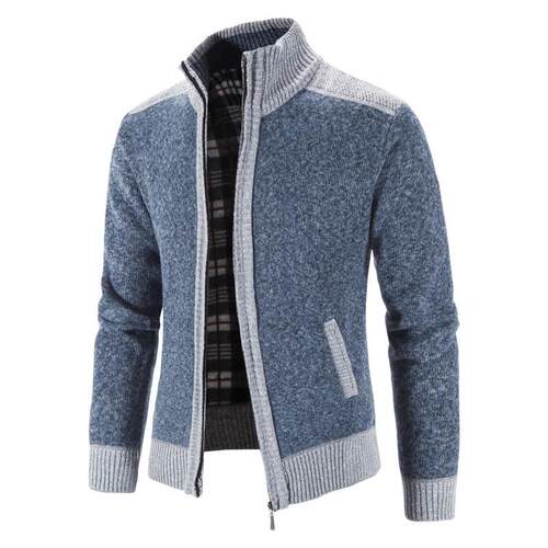 New Men's Sweater Coat Fashion Patchwork Cardigan Men Knitte