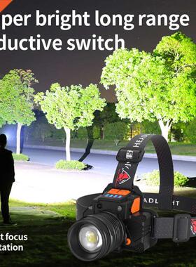 LED Flashlight Outdoor Head-Mounted Flashlight Zoom