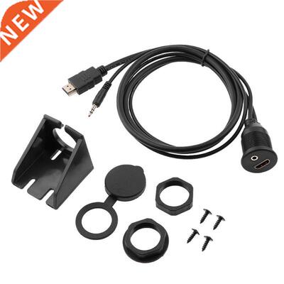 HDMI+3.5mm AUX Male to Female 1m Panel Flush Mount Cable for