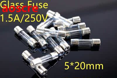 High quality fuse 1.5A 250V 5*20 glass fuse glass safety pip