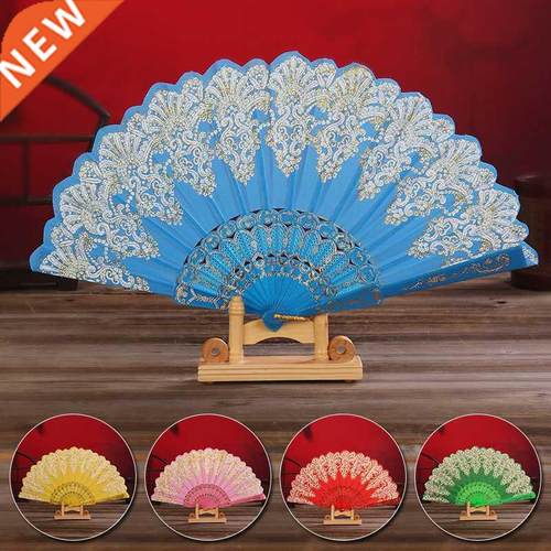 Luxury Fashion Folding Fan Flower Lace Silk Wedding Dance Pa