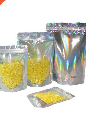 100Pcs Clear Aluminum Foil Holographic Laser Self Seal Food