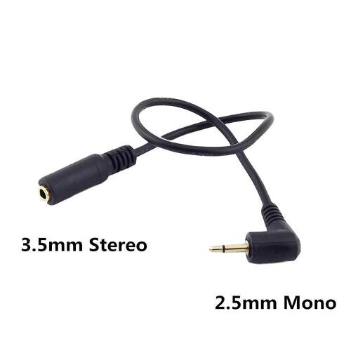 1x 3.5mm Female Stereo to 2.5mm Mono Male Plug Headset Aux