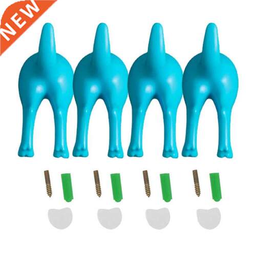4Pcs Nordic Style Cute Plastic Dog Tail Hooks with Screws