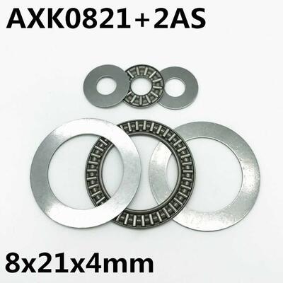 10pcs AXK0821 +2AS Thrust Needle Roller Bearing 8x21x2 mm Th