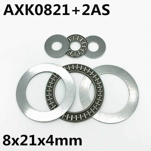 10pcs AXK0821 +2AS Thrust Needle Roller Bearing 8x21x2 mm Th