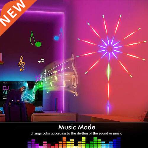Christmas Fireworks LED Music Control Meteor Light Marquee
