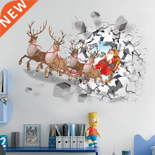 Noel Shopwindow Stickers Navidad Christmas Ornament Show