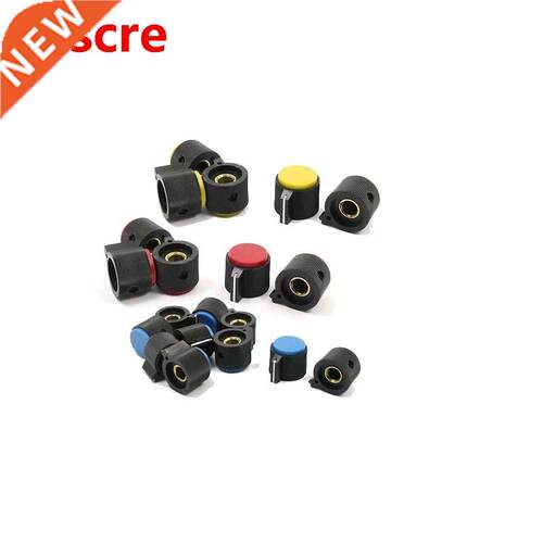 5 Pcs Red/Blue/Yellow 19mm Top 6mm Dia Split Shaft Rotary Po