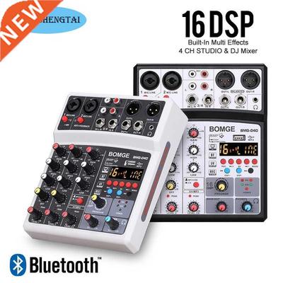4 Channels Audio Sound Mixer Mixing DJ Console USB with 48V