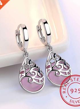 rendy Opal Stone Flower 925 Sterling Silver Ladies Stud Earr