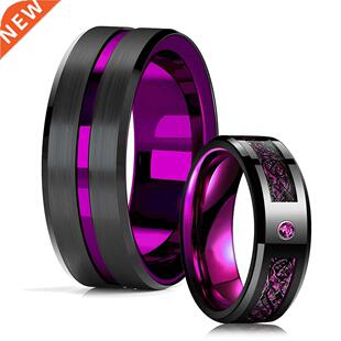 Fashion Men 8mm Black Tungsten Wedding Celtic Dragon Ring In