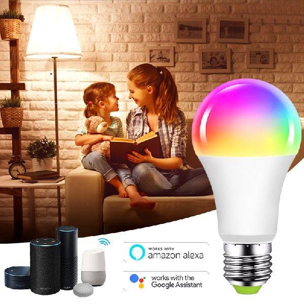 15W WiFi Smart Light Bulb E27/E26/B22 LED RGB Lamp Work