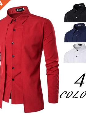 summer autumn Fake two-piece double placket thin section non