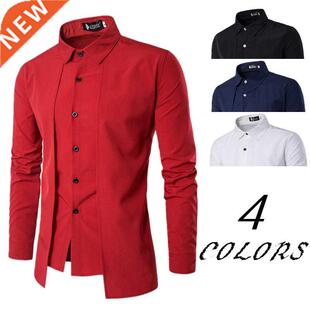 summer autumn Fake two-piece double placket thin section non